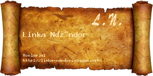 Linka Nándor névjegykártya
